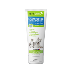 Vetoform Champú antiparasitario y repelente de insectos - Perros y gatos - 200 ml