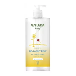 Weleda Gel de baño suave para bebés con caléndula 2 en 1 sin perfume, 750 ml