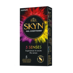 Manix SKYN 5 Senses: preservativos sin látex, paquete de 5