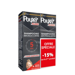 Pouxit FLASH - Champú contra piojos y liendres - 2 x 100 ml