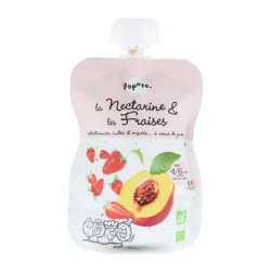 Popote Gourde: Compota de nectarina y fresas. A partir de los 4/6 meses. Ecológica. 120 g