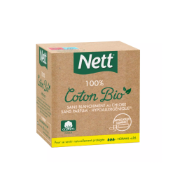 NETT Tampones ecológicos 100 % algodón orgánico con aplicador normal