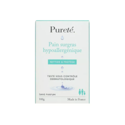 Pureté, jabón hipoalergénico con aceites nutritivos y sin perfume, 100 g