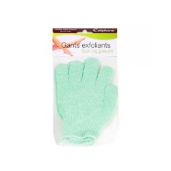 ESTIPHARM 2 guantes exfoliantes 100 % poliamida: blanco, rosa, verde, morado y azul