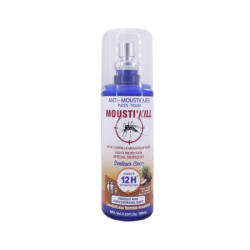 MOUSTI'KILL Repelente de mosquitos, pulgas y garrapatas con aroma a coco, 100 ml