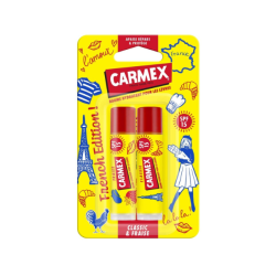 Bálsamos labiales hidratantes Carmex Classic y Fresa con SPF 15, 2 × 4,25 g