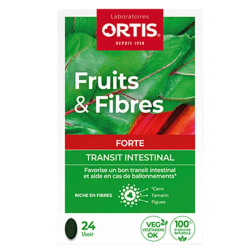 Ortis Frutas y Fibras Forte para el tránsito intestinal, 24 comprimidos
