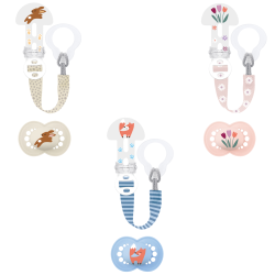 Kit de chupetes MAM para mayores de 18 meses y sujetachupete x1, colores aleatorios