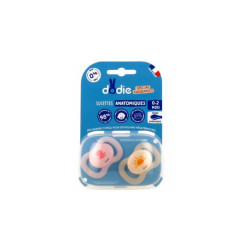 Dodie 2 chupetes anatómicos 0-2 meses, especiales para recién nacidos