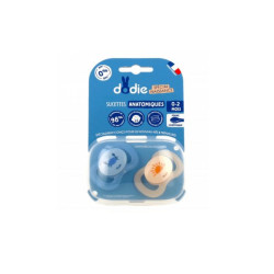 Dodie 2 chupetes «Atomiques» 0-2 meses, especiales para recién nacidos