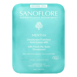 Sanoflore Recambio de desodorante Mentha 48 h, 50 ml