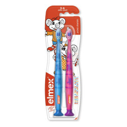 Elmex: Set de dos cepillos de dientes para niños de 3 a 6 años