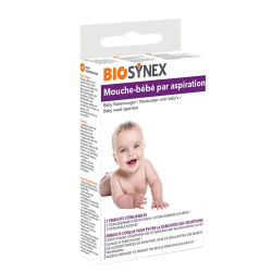 Biosynex Aspirador nasal para bebés, 1 unidad + 2 boquillas reutilizables