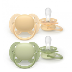 Philips Avent Ultra Soft – Chupete de silicona ultrasuave, de 6 a 18 meses – Para pieles sensibles – 2 unidades