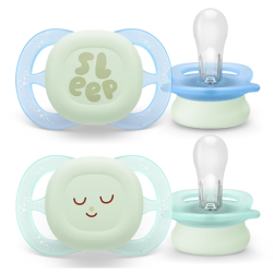 Avent, pack de 2 chupetes Ultra Start Noche, 0-2 meses