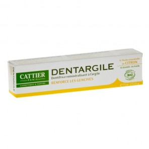 Cattier dentargile con aceite esencial de limón bio 75ml