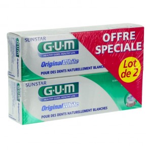 Gum original pasta dentífrica blanca 2 x 75ml