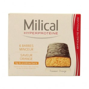 Milical hiperproteico chocolate/naranja 6 barritas