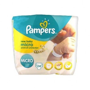 Pampers New Baby 24 Pañales Tamaño Micro (1-2.5 kg)