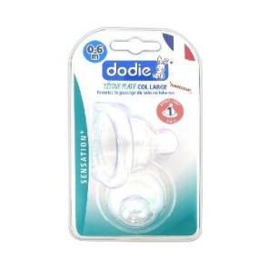 Dodie Sensation+ 2 Tetinas Planas Cuello Ancho 0-6 Meses Flujo 1 Lento