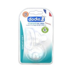 Dodie Sensation+ 2 Tetinas Planas Cuello Ancho 6 Meses y + Caudal 4 Líquido Espeso