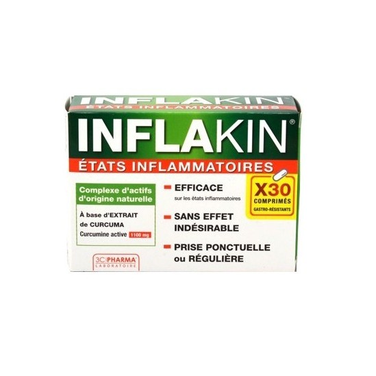 3C Pharma Inflakin Etats Inflammatoires 30 Comprimés 3C Pharma Inflakin Etats Inflammatoires 30 Comprimés