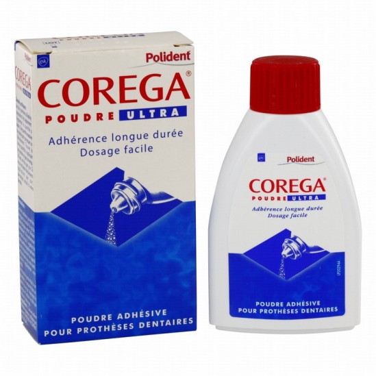 Polident Corega Poudre Ultra Poudre Adhésive Pour Prothèses Dentaires 40 g Polident Corega Poudre Ultra Poudre Adhésive Pour Prothèses Dentaires 40 g