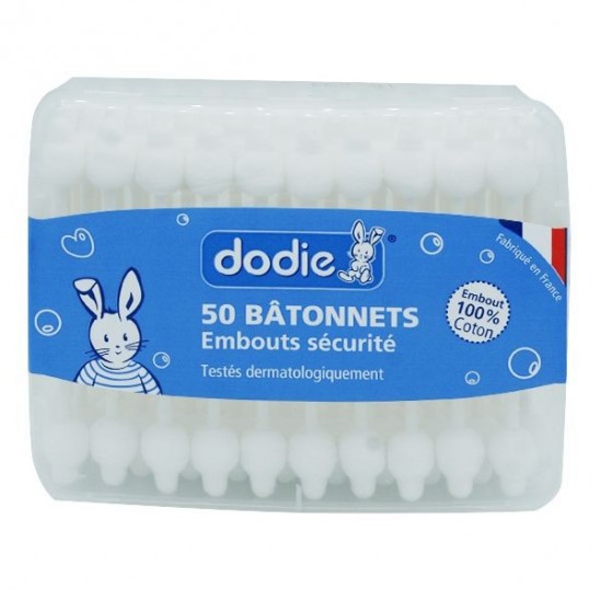 Dodie 50 Bâtonnets Embouts Sécurité Dodie 50 Bâtonnets Embouts Sécurité