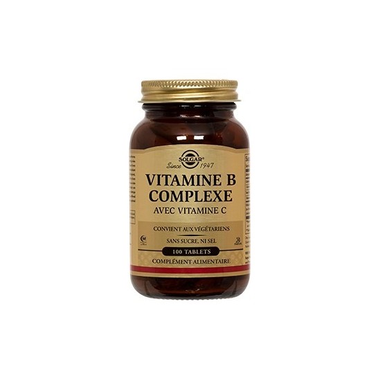 Solgar Vitamine B Complex avec vitamine C 100 comprimés Solgar Vitamine B Complex avec vitamine C 100 comprimés