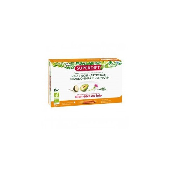 Superdiet Quatuor chardon marie digestion bio 20 ampoules 300ml Superdiet Quatuor chardon marie digestion bio 20 ampoules 300ml