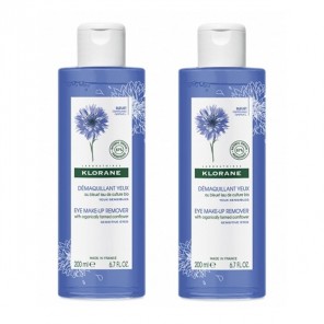 Klorane démaquillant yeux au bleuet 2x200ml