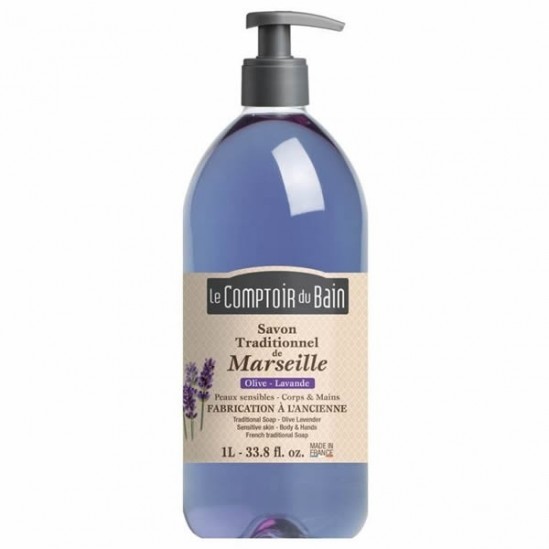 Le Comptoir du Bain Savon Traditionnel de Marseille Olive-Lavande 1 L Le Comptoir du Bain Savon Traditionnel de Marseille Olive-Lavande 1 L