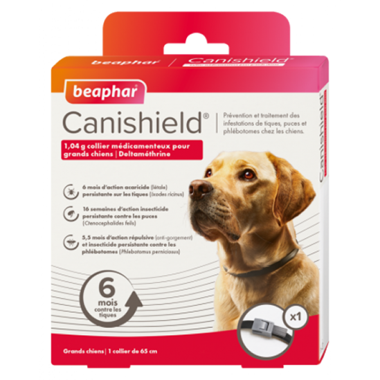 Beaphar canishield pour grand chien collier de 65cm 1.04g Beaphar canishield pour grand chien collier de 65cm 1.04g