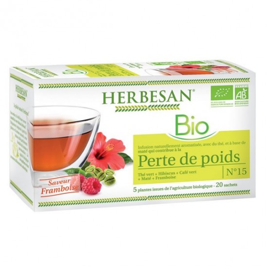 Herbesan bio infusion perte de poids n°15 20 sachets Herbesan bio infusion perte de poids n°15 20 sachets