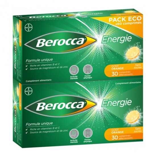 Bayer berocca energie effervescent orange 60 comprimés Bayer berocca energie effervescent orange 60 comprimés