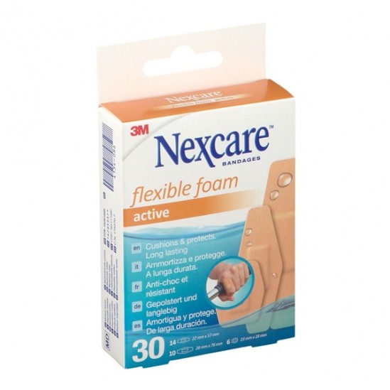 3M nexcare pansements flexible foam active boîte de 30 3M nexcare pansements flexible foam active boîte de 30