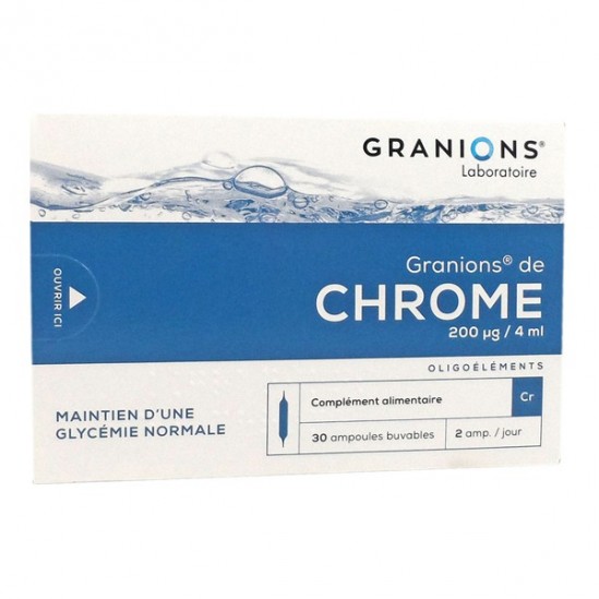 Ea Pharma Granions de Chrome 200ug 30 ampoules Ea Pharma Granions de Chrome 200ug 30 ampoules