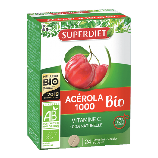 Superdiet acérola 1000 bio 24 comprimés
