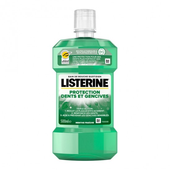 Listerine protection dents et gencives menthe fraîche 500ml Listerine protection dents et gencives menthe fraîche 500ml
