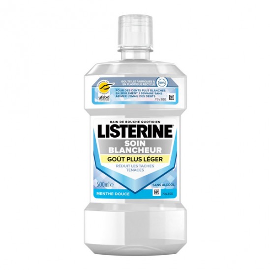 Listerine soin blancheur menthe douce goût plus léger 500ml Listerine soin blancheur menthe douce goût plus léger 500ml