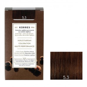 Korres huile d'argan coloration permanente 5.3 châtain clair doré