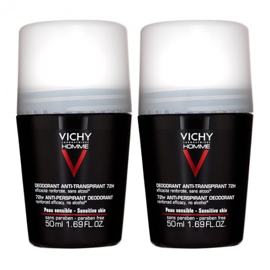 Vichy Homme Déodorant anti-transpirant bille 50ml x2 Vichy Homme Déodorant anti-transpirant bille 50ml x2