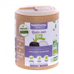 Nat&form radis noir bio format éco 200 gélules