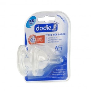 Dodie iniciación+ cuello ancho 3 velocidades silicona 2 tetinas