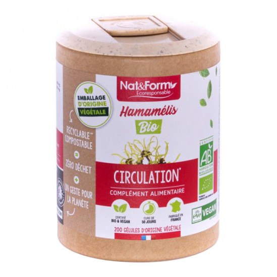 Nat&form hamamélis bio format éco 200 gélules Nat&form hamamélis bio format éco 200 gélules