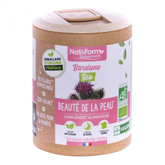 Nat&form bardane bio écoresponsable 200 gélules