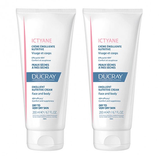 Ducray ictyane crème émolliente nutritive 2x200ml Ducray ictyane crème émolliente nutritive 2x200ml