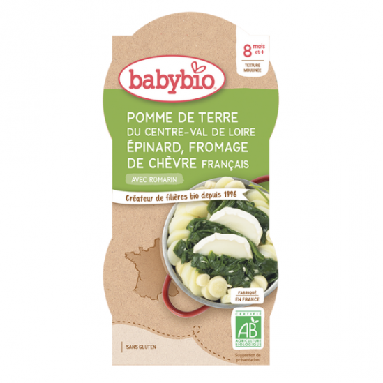 Babybio - Pomme de terre épinard fromage de chèvre 8 mois et +