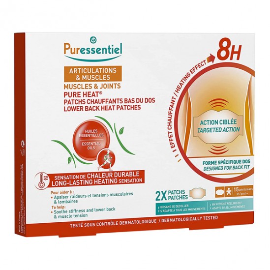Puressentiel patch chauffant bas du dos articulations et muscles x2