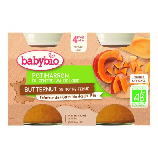 Babybio pomme de terre potimarron vert et butternut dès 4 mois 2x130g